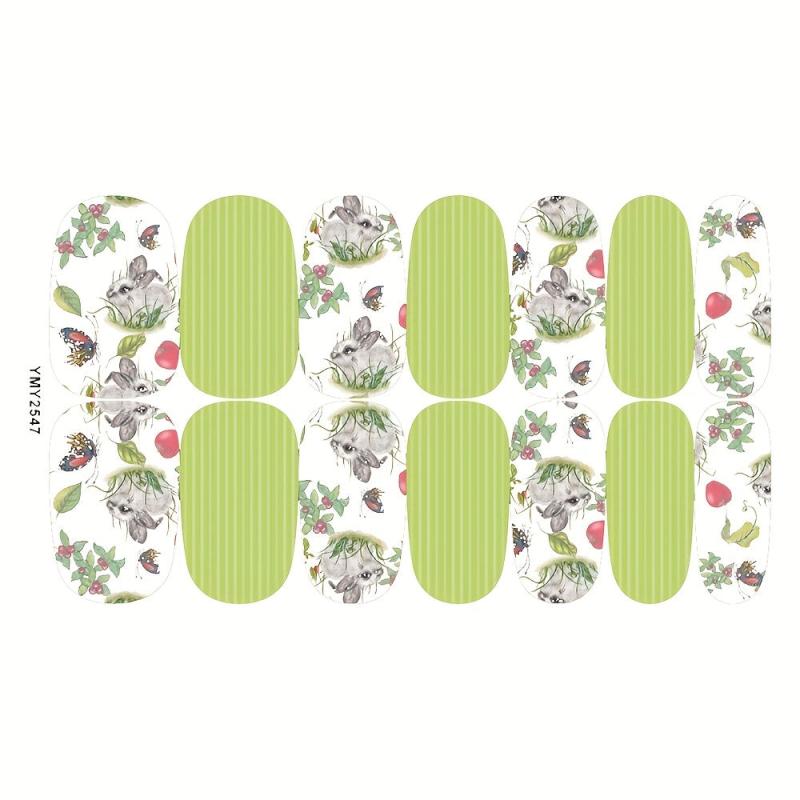 12 Autumn Flower & Leaf Nail Wraps Full Stickers