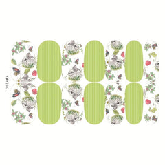 12 Autumn Flower & Leaf Nail Wraps Full Stickers