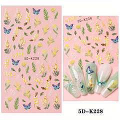5D Fruit Nail Stickers Long Lasting Gel Polish Adhesives for Manicure Decor