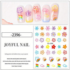 Macaroon Candy Star Heart Nail Art Stickers 3D Self Adhesive Flower Nail Decals