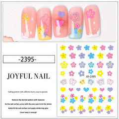 Macaroon Candy Star Heart Nail Art Stickers 3D Self Adhesive Flower Nail Decals