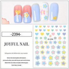 Macaroon Candy Star Heart Nail Art Stickers 3D Self Adhesive Flower Nail Decals