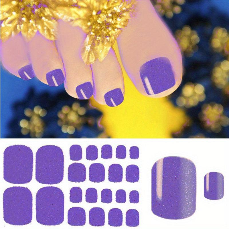 Glitter Toenail Stickers Full Wraps Self Adhesive Toenail Art Tips