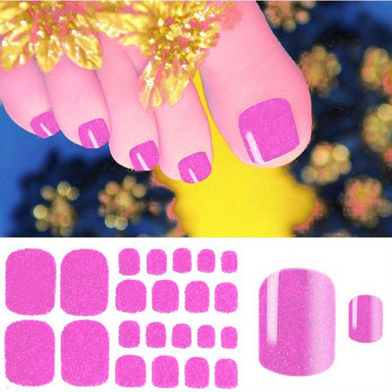 Glitter Toenail Stickers Full Wraps Self Adhesive Toenail Art Tips
