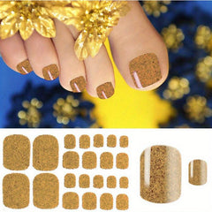 Glitter Toenail Stickers Full Wraps Self Adhesive Toenail Art Tips