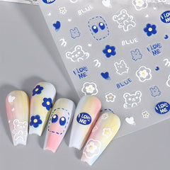 5D Embossed Halloween Nail Art Stickers - Skull Ghost Skeleton Spider Web