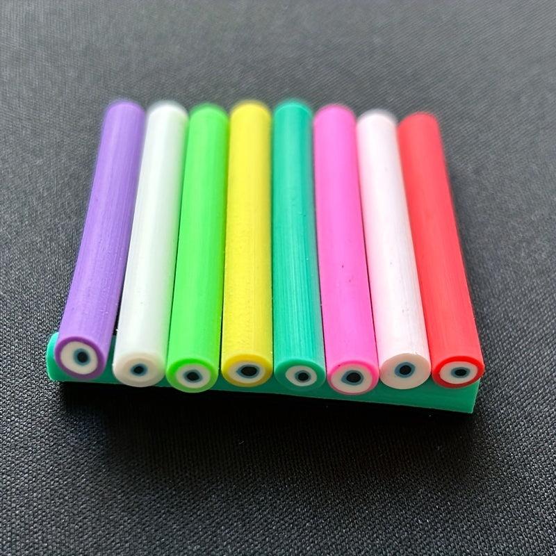 10 Pcs Devil's Eye Slices Polymer Clay Cane for Slime Lip Gloss Resin Nail Art