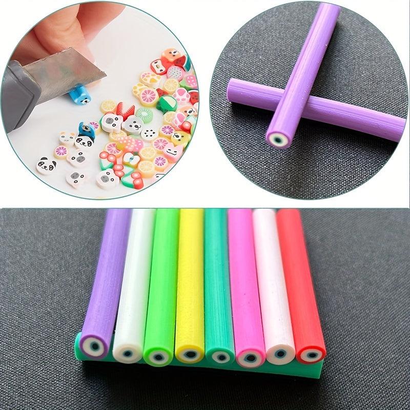 10 Pcs Devil's Eye Slices Polymer Clay Cane for Slime Lip Gloss Resin Nail Art