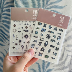2pcs 5D Halloween Nail Stickers Skull Nail Decals DIY Nail Salons Self Adhesive