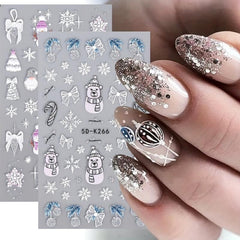 Christmas Nail Art Stickers Self Adhesive Snowflake Santa Claus Elk
