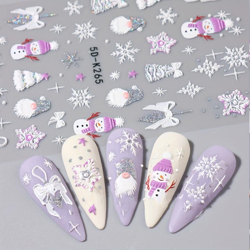 Christmas Nail Art Stickers Self Adhesive Snowflake Santa Claus Elk