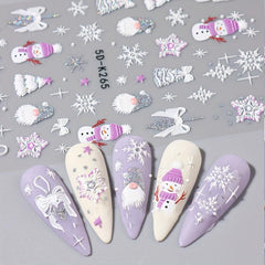 Christmas Nail Art Stickers Self Adhesive Snowflake Santa Claus Elk