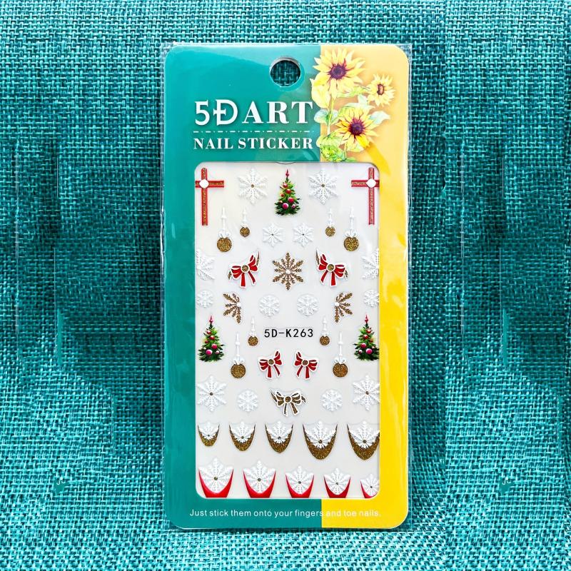 Christmas Nail Art Stickers Self Adhesive Snowflake Santa Claus Elk