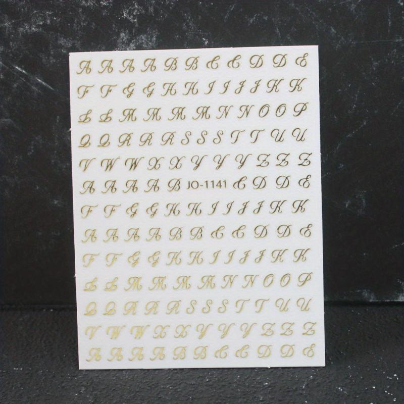 3D Holographic Old English Nail Art Stickers