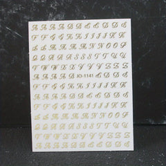3D Holographic Old English Nail Art Stickers