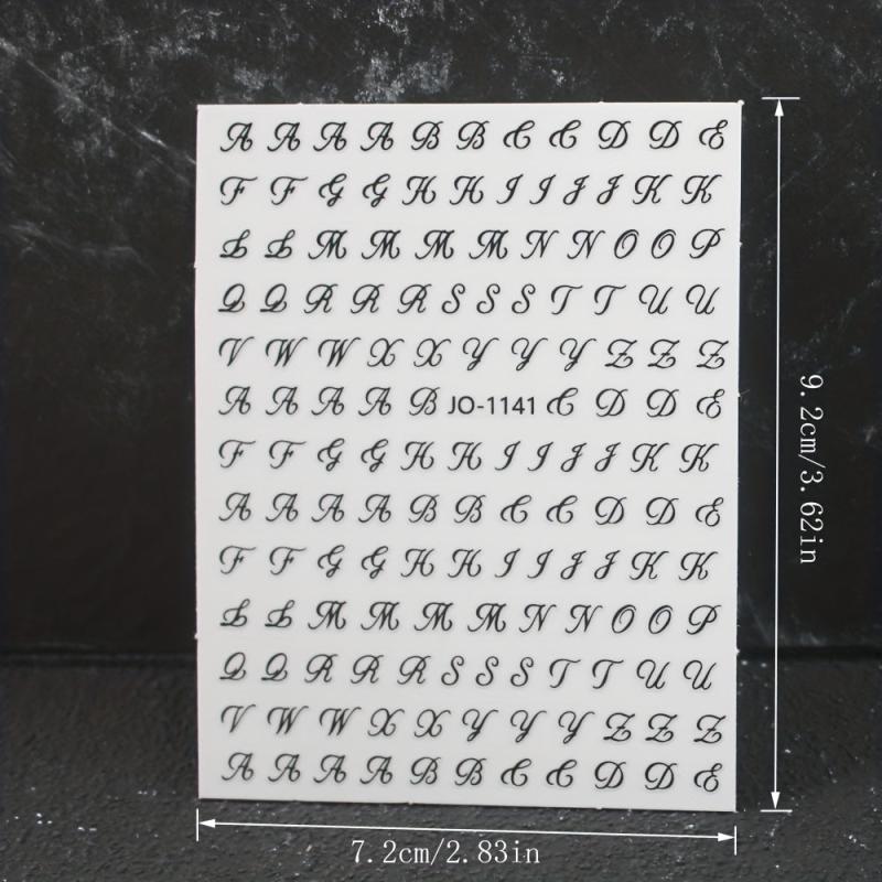 3D Holographic Old English Nail Art Stickers
