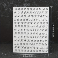 3D Holographic Old English Nail Art Stickers