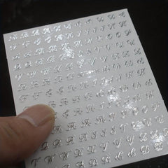 3D Holographic Old English Nail Art Stickers