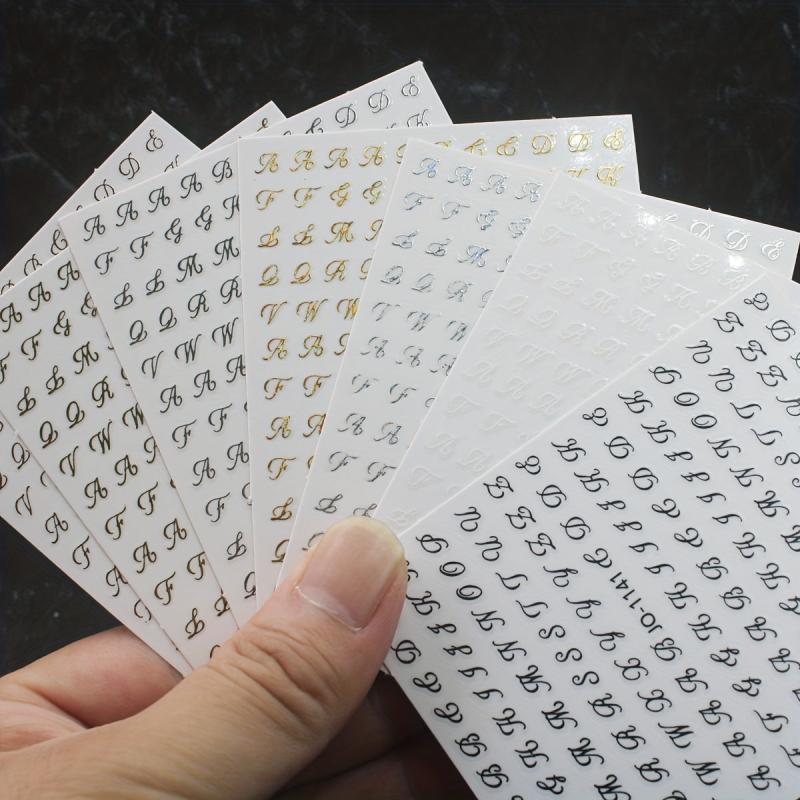 3D Holographic Old English Nail Art Stickers