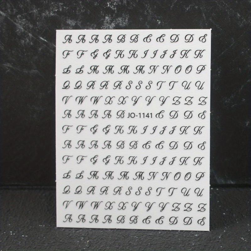 3D Holographic Old English Nail Art Stickers
