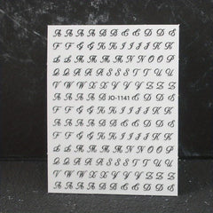 3D Holographic Old English Nail Art Stickers