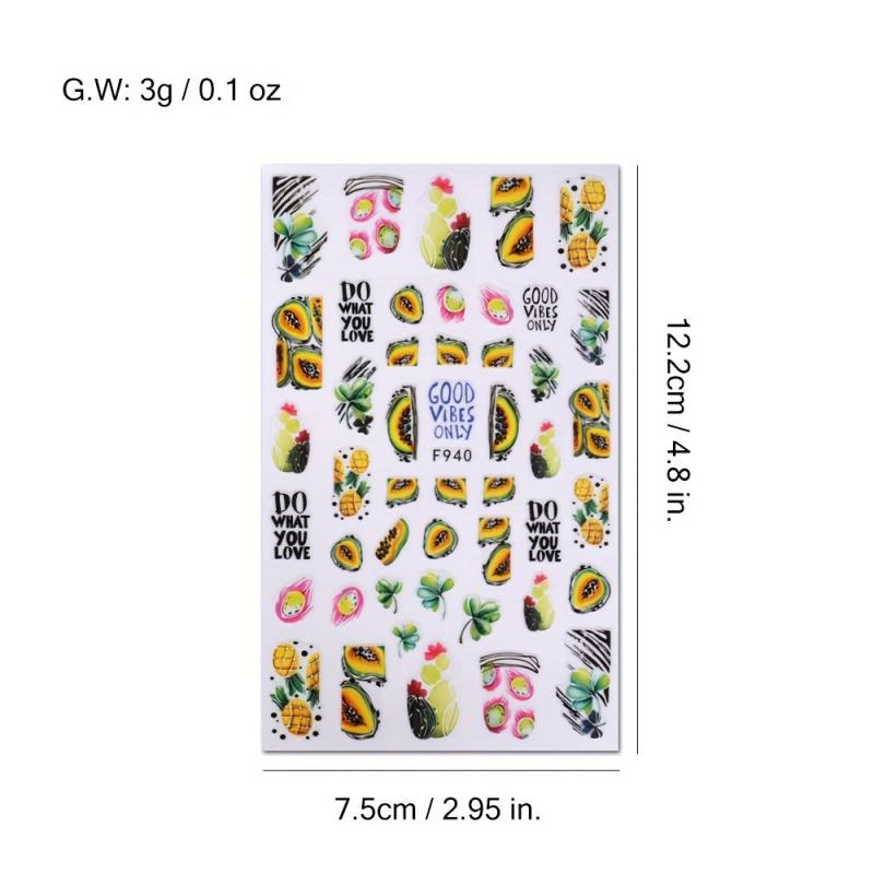 Summer Fruit Nail Art Stickers Decal for Women