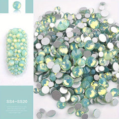 Opal Crystal Rhinestone Nail Art Stickers Non Hotfix DIY Nail Decorations