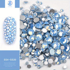 Opal Crystal Rhinestone Nail Art Stickers Non Hotfix DIY Nail Decorations