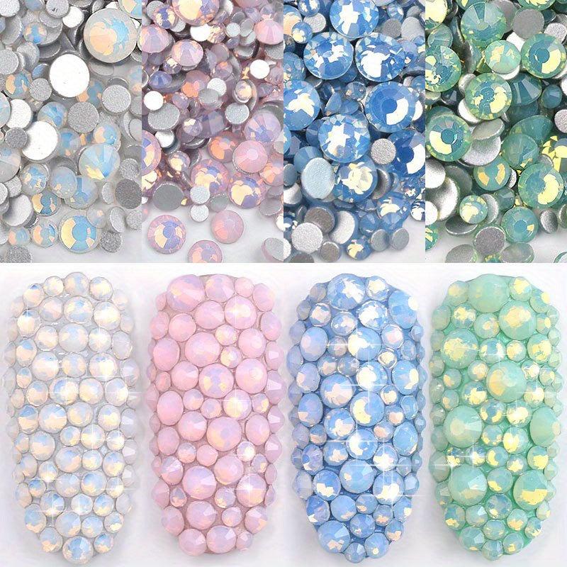 Opal Crystal Rhinestone Nail Art Stickers Non Hotfix DIY Nail Decorations