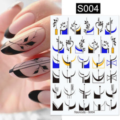 3D Nail Art Stickers Graffiti Decals Abstract Line DIY Manicure Decoration