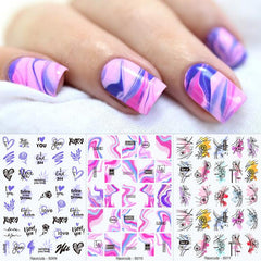 3D Nail Art Stickers Graffiti Decals Abstract Line DIY Manicure Decoration