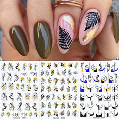3D Nail Art Stickers Graffiti Decals Abstract Line DIY Manicure Decoration