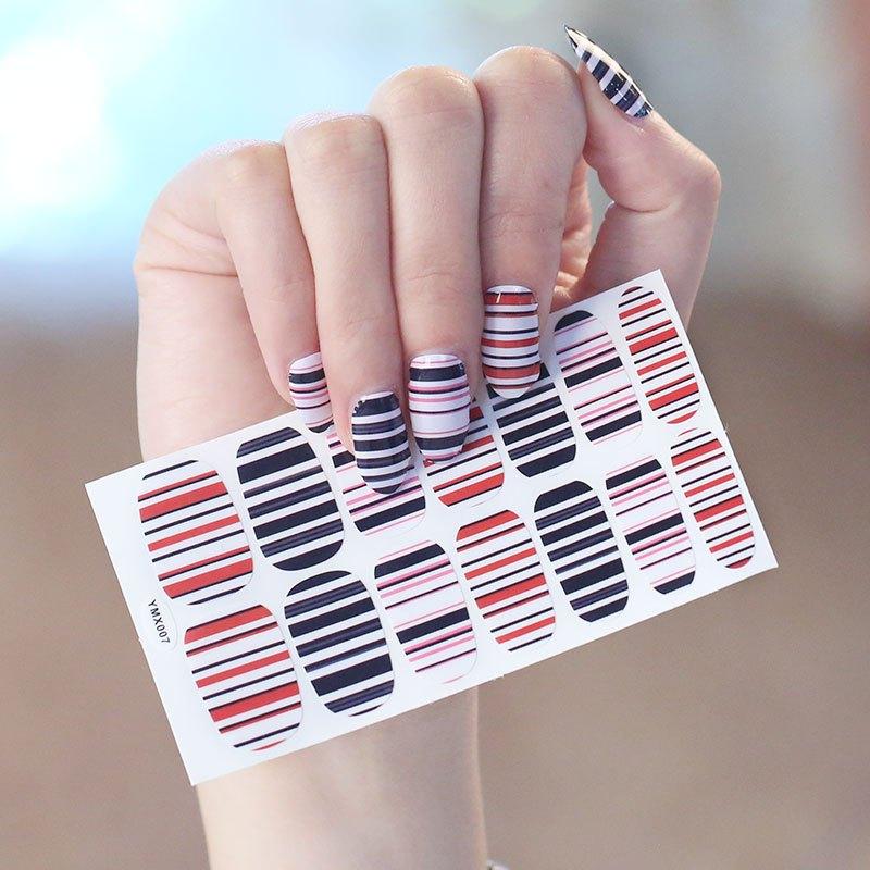 Glitter Nail Patch Stickers for Women - Self Adhesive Nail Polish Strips