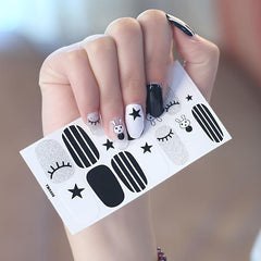 Glitter Nail Patch Stickers for Women - Self Adhesive Nail Polish Strips