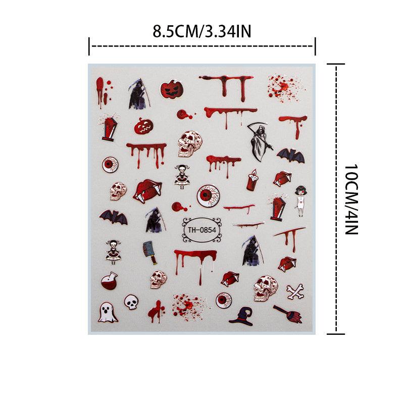 Halloween Nail Art Stickers Decals 3D Nail Decorations