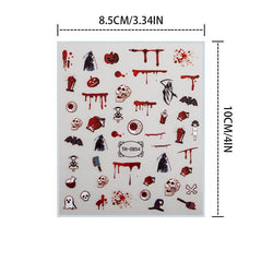Halloween Nail Art Stickers Decals 3D Nail Decorations
