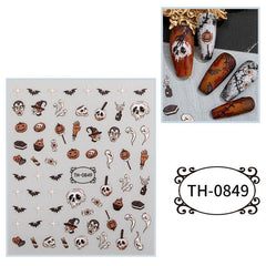 Halloween Nail Art Stickers Decals 3D Nail Decorations