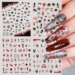 Halloween Nail Art Stickers Decals 3D Nail Decorations