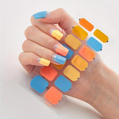 Bronze Nail Polish Stickers Self Adhesive Decal Strips Manicure Kit