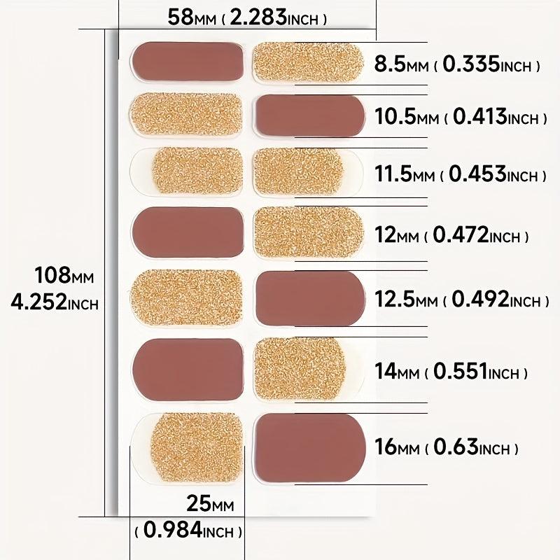 Bronze Nail Polish Stickers Self Adhesive Decal Strips Manicure Kit