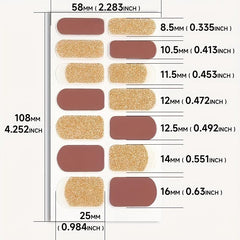 Bronze Nail Polish Stickers Self Adhesive Decal Strips Manicure Kit