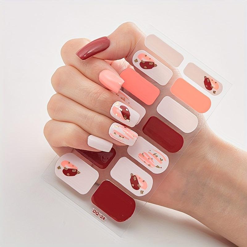 Bronze Nail Polish Stickers Self Adhesive Decal Strips Manicure Kit