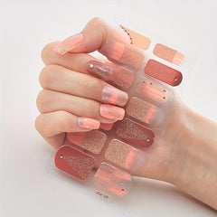 Bronze Nail Polish Stickers Self Adhesive Decal Strips Manicure Kit