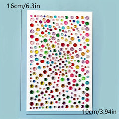 2 Rhinestone Nail Art Stickers 3-6mm Self-adhesive Gemstones