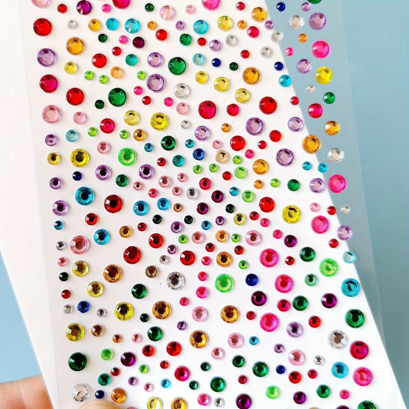 2 Rhinestone Nail Art Stickers 3-6mm Self-adhesive Gemstones