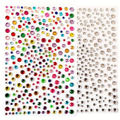 2 Rhinestone Nail Art Stickers 3-6mm Self-adhesive Gemstones