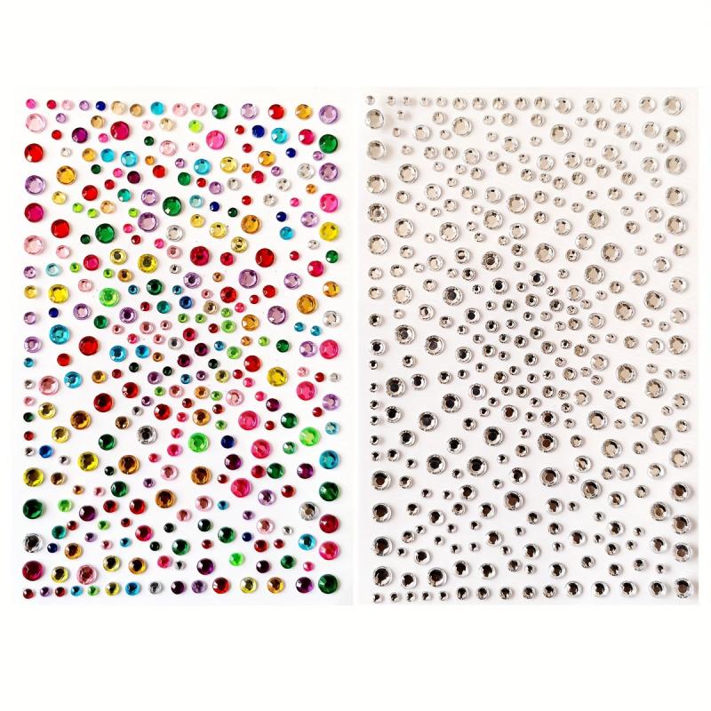2 Rhinestone Nail Art Stickers 3-6mm Self-adhesive Gemstones