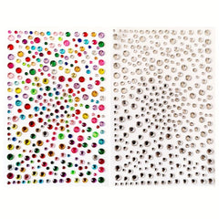 2 Rhinestone Nail Art Stickers 3-6mm Self-adhesive Gemstones