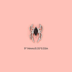 10pcs Spider Nail Art Charms Rhinestone Alloy Nail Accessories