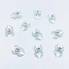 10pcs Spider Nail Art Charms Rhinestone Alloy Nail Accessories